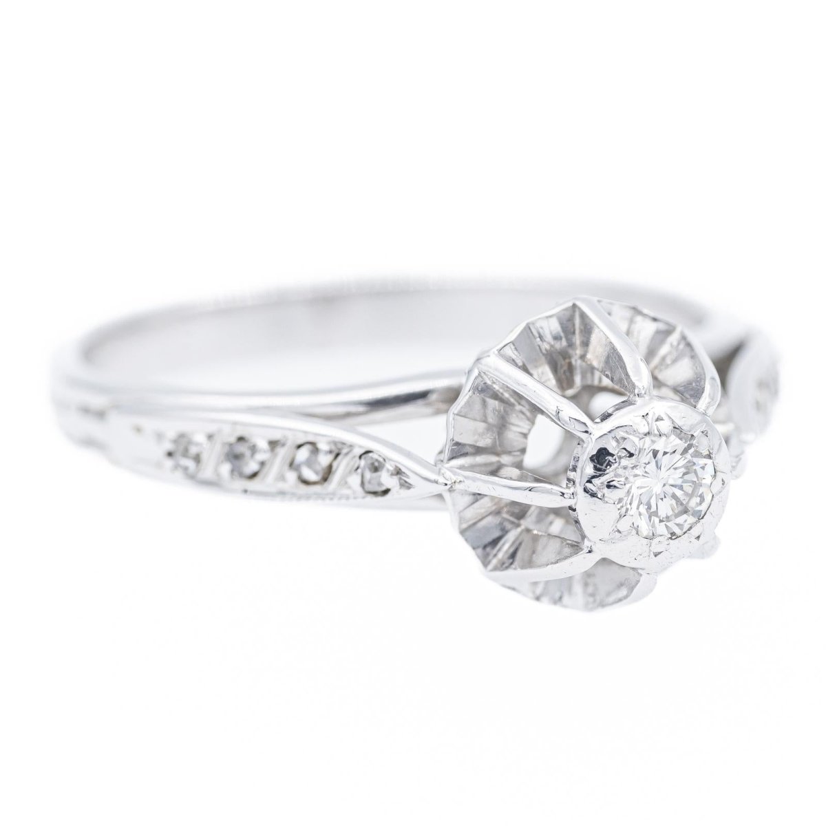 Bague Solitaire en or blanc et diamant - Castafiore