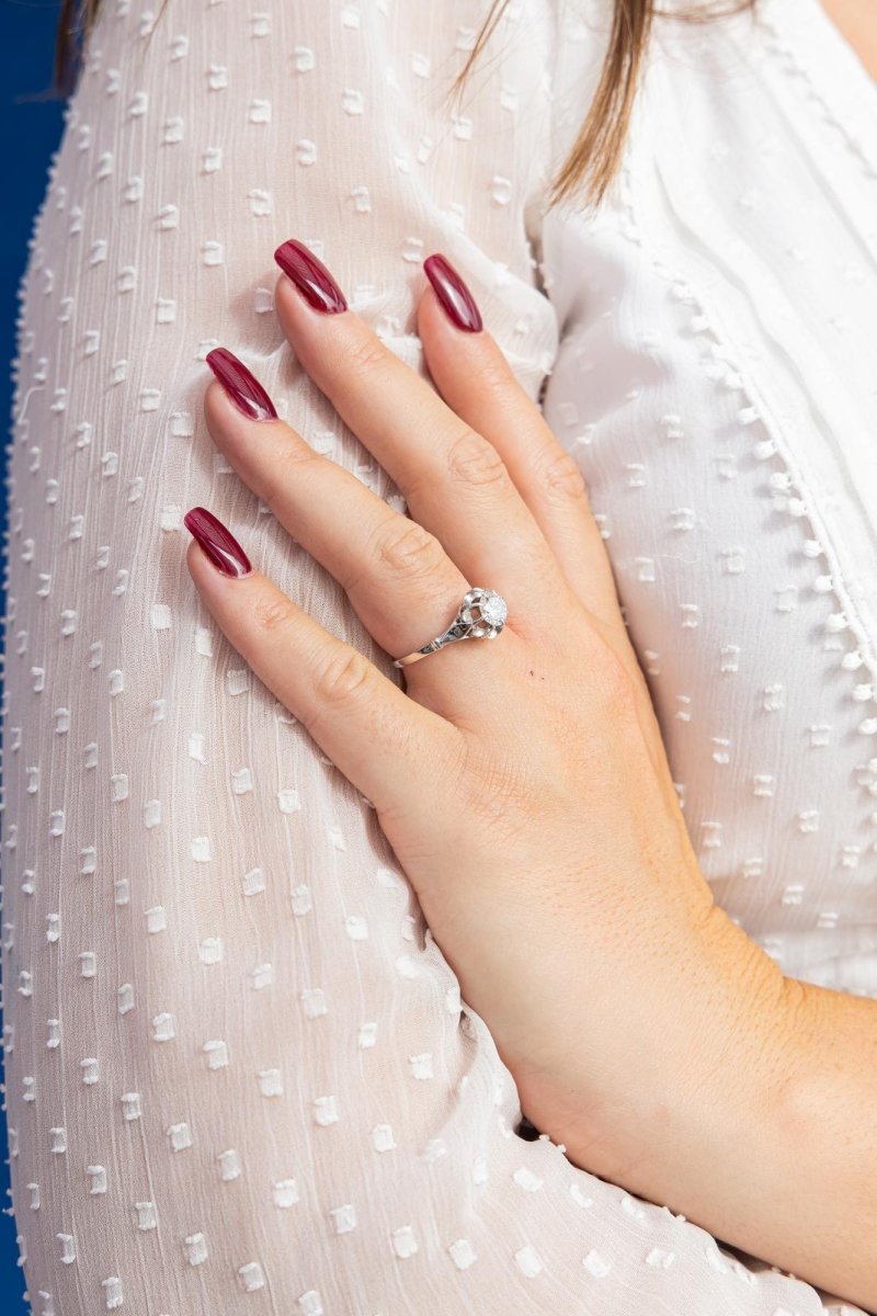 Bague Solitaire en or blanc et diamant - Castafiore