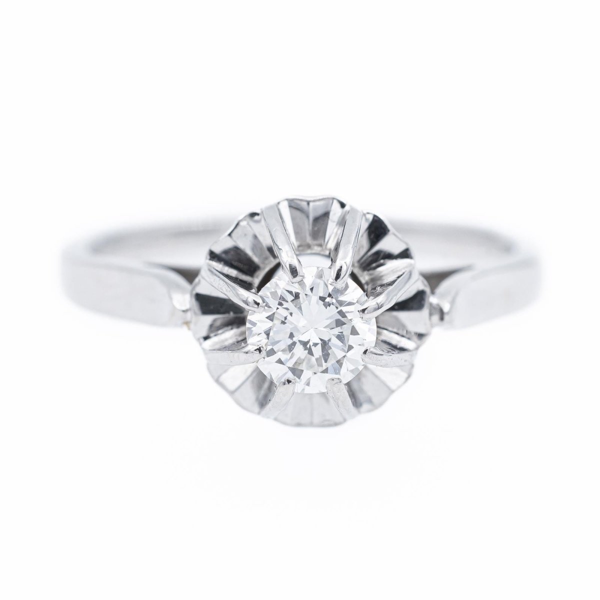 Bague Solitaire en or blanc et diamant - Castafiore