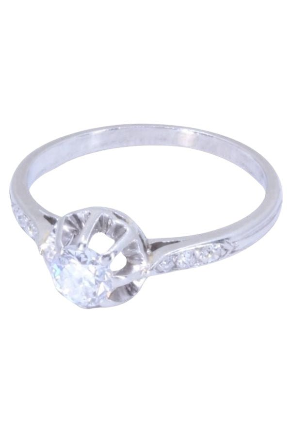Bague Solitaire en or blanc et diamant - Castafiore