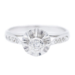 Bague Solitaire en or blanc et diamant - Castafiore
