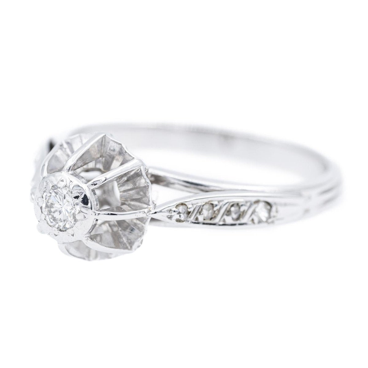 Bague Solitaire en or blanc et diamant - Castafiore