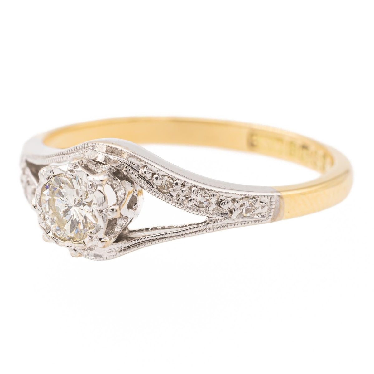 Bague Solitaire en or blanc et diamants - Castafiore