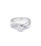 Bague Solitaire en or blanc et diamants - Castafiore