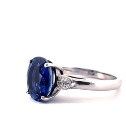 Bague Solitaire en or blanc et en saphir et diamants - Castafiore