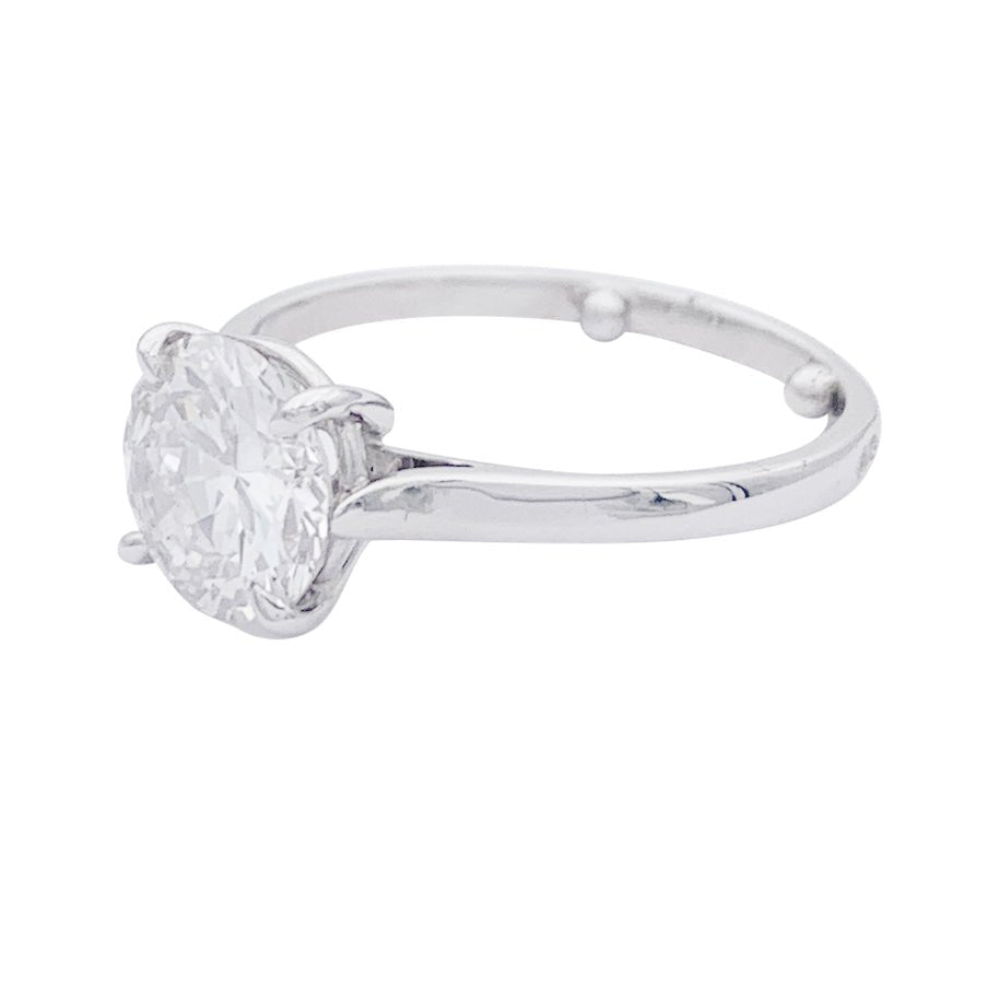 Bague solitaire en or blanc, platine et diamant - Castafiore