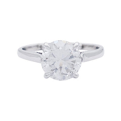 Bague solitaire en or blanc, platine et diamant - Castafiore