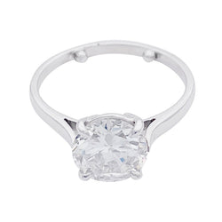 Bague solitaire en or blanc, platine et diamant - Castafiore