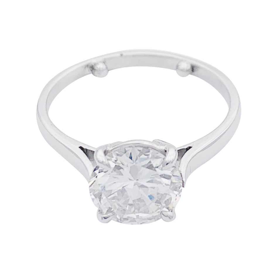 Bague solitaire en or blanc, platine et diamant - Castafiore