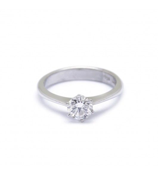 Bague Solitaire en or blance et diamant - Castafiore