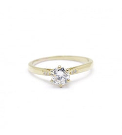 Bague Solitaire en or jaune et diamant - Castafiore