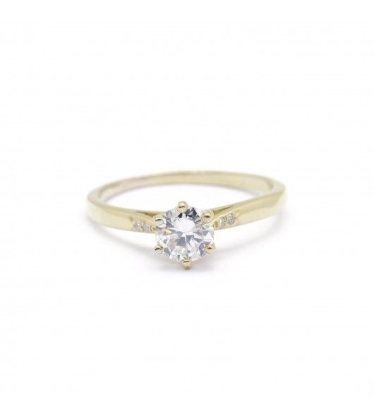 Bague Solitaire en or jaune et diamant - Castafiore