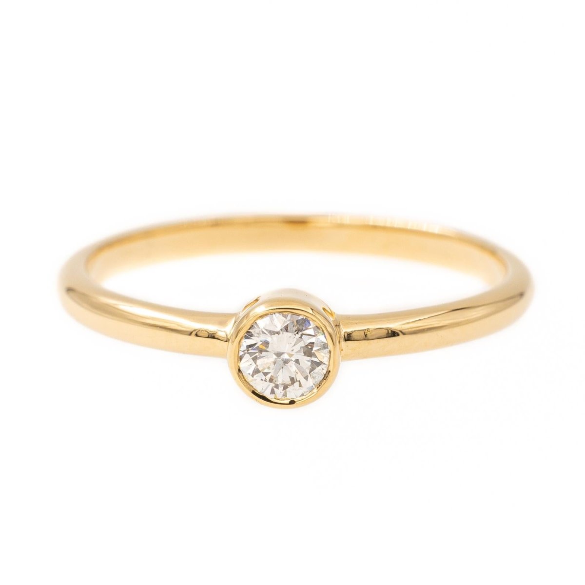 Bague Solitaire en or jaune et diamant - Castafiore