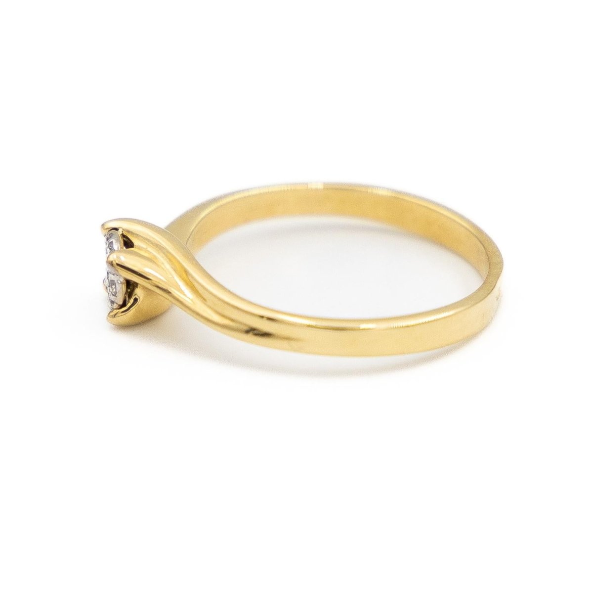 Bague Solitaire en or jaune et diamants - Castafiore