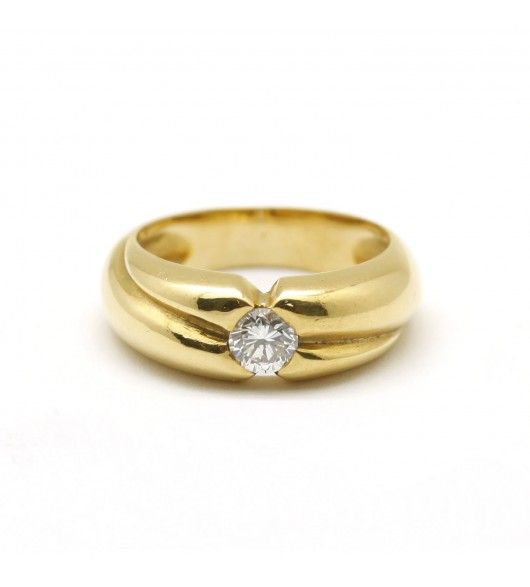 Bague Solitaire en or jaune et diamants - Castafiore