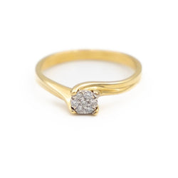 Bague Solitaire en or jaune et diamants - Castafiore
