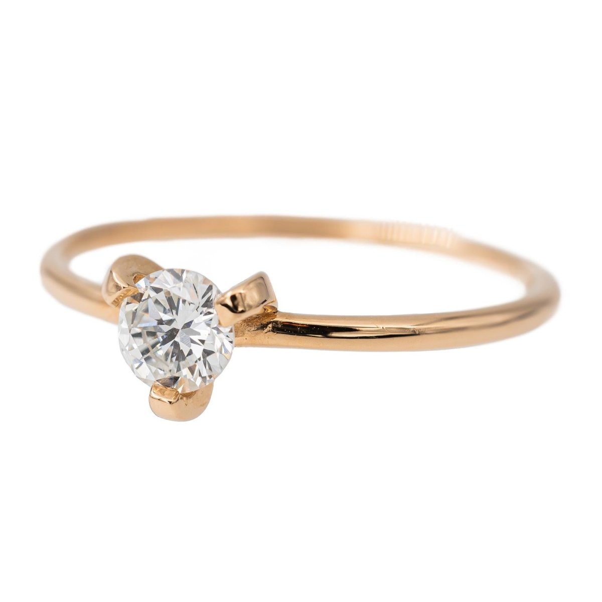 Bague Solitaire en or rose et diamant - Castafiore