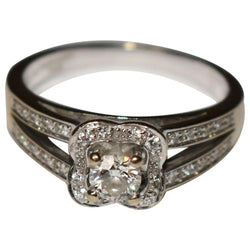 Bague Solitaire MAUBOUSSIN "Chance of Love" en or blanc et diamant - Castafiore