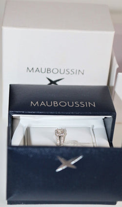 Bague Solitaire MAUBOUSSIN "Chance of Love" en or blanc et diamant - Castafiore