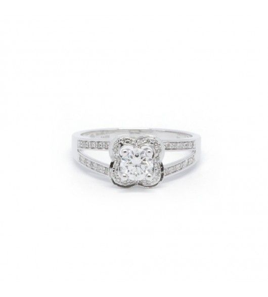 Bague Solitaire MAUBOUSSIN "Chance Of Love" en or blanc et diamants - Castafiore
