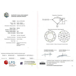 Bague solitaire MAUBOUSSIN, diamant 2,61 carats F - VS2 - Castafiore