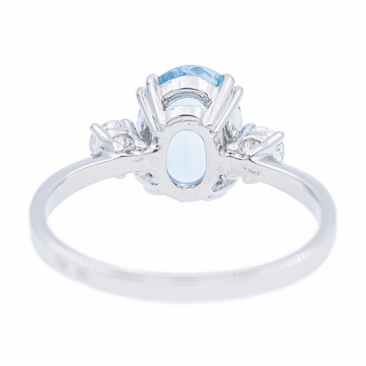 Bague Solitaire Or blanc Aigue-Marine - Castafiore