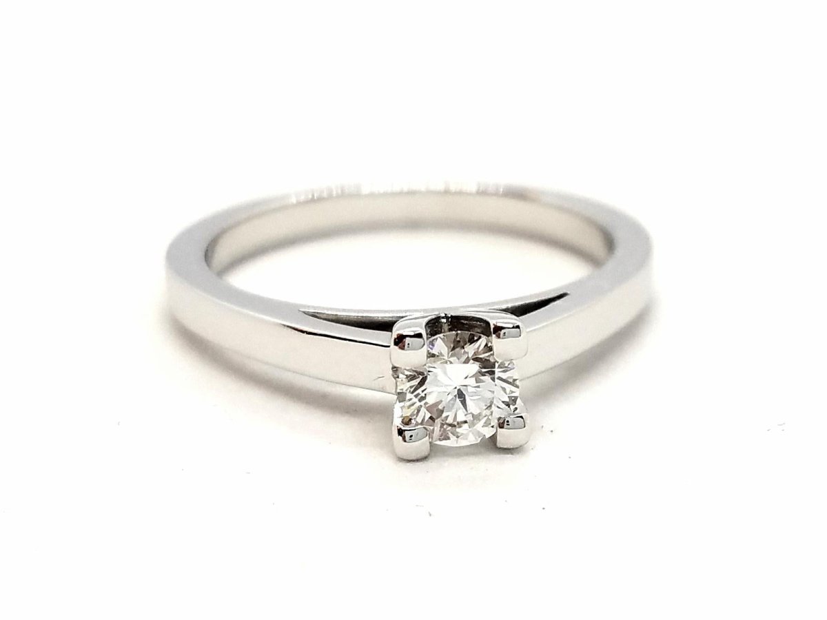 Bague Solitaire Or blanc Diamant - Castafiore