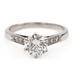 Bague Solitaire Or blanc Diamant - Castafiore