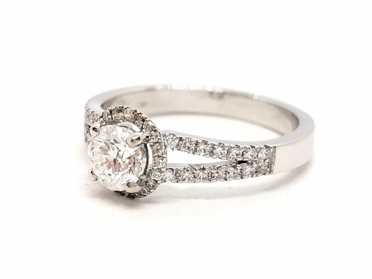 Bague Solitaire Or blanc Diamant - Castafiore