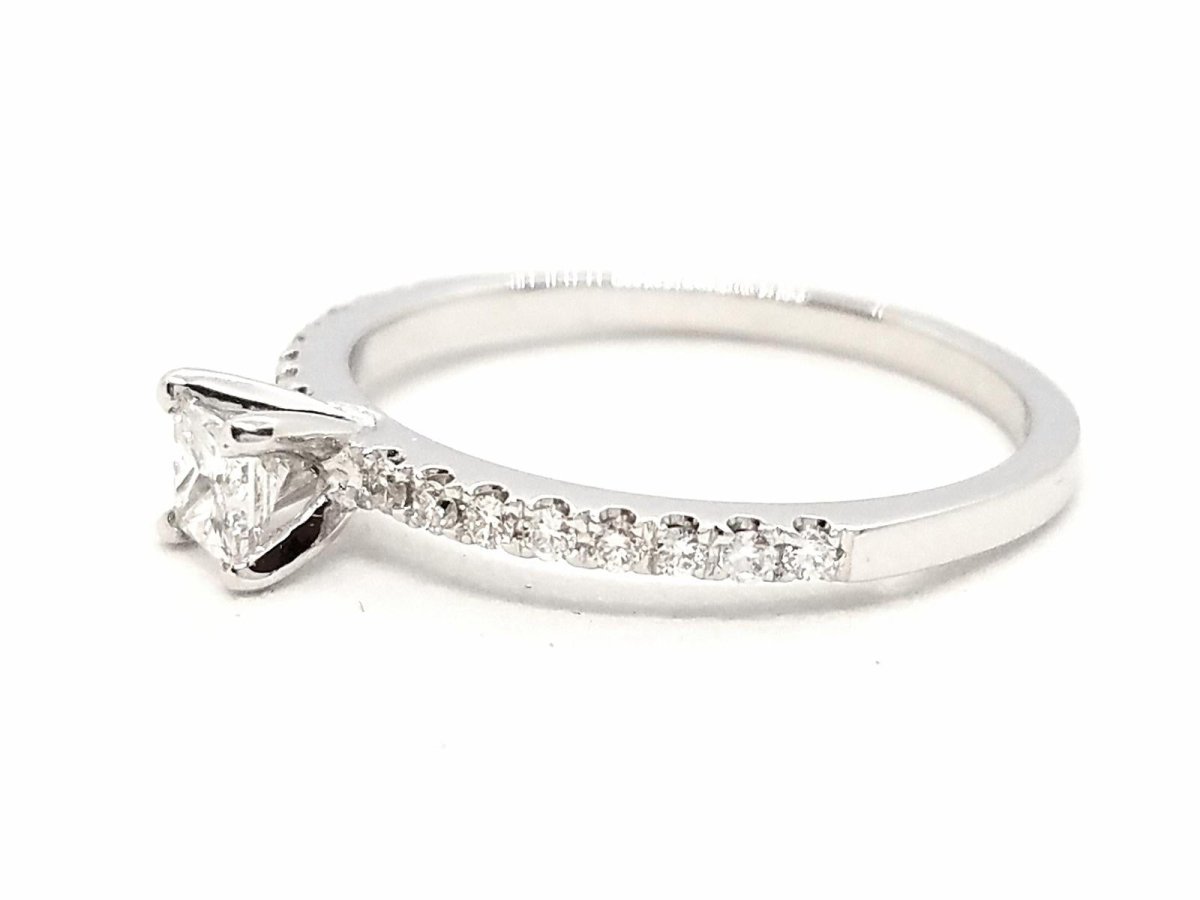 Bague Solitaire Or blanc Diamant - Castafiore