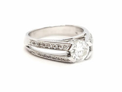 Bague Solitaire Or blanc Diamant - Castafiore