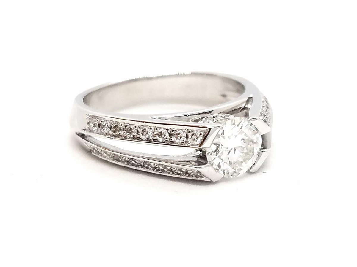 Bague Solitaire Or blanc Diamant - Castafiore