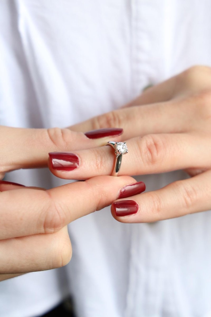 Bague Solitaire Or blanc Diamant - Castafiore