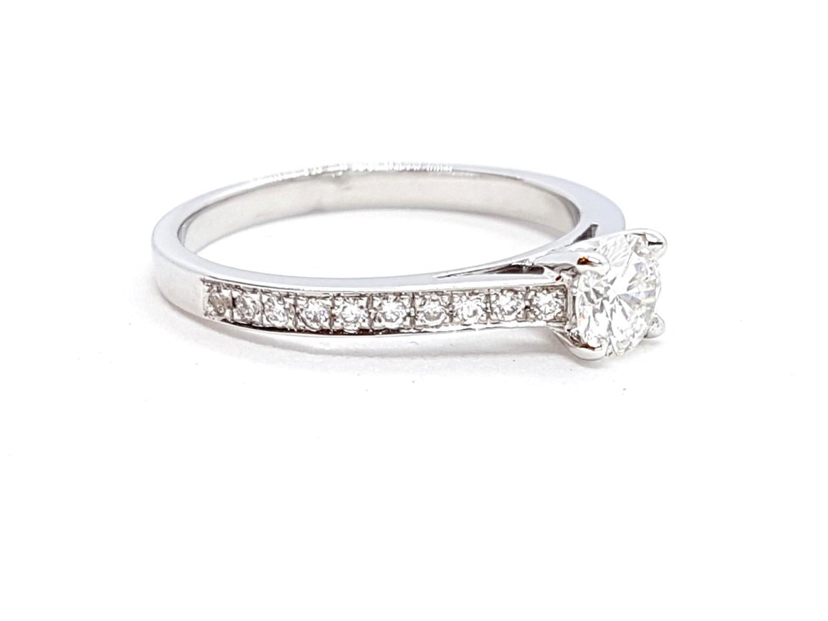 Bague Solitaire Or blanc Diamant - Castafiore