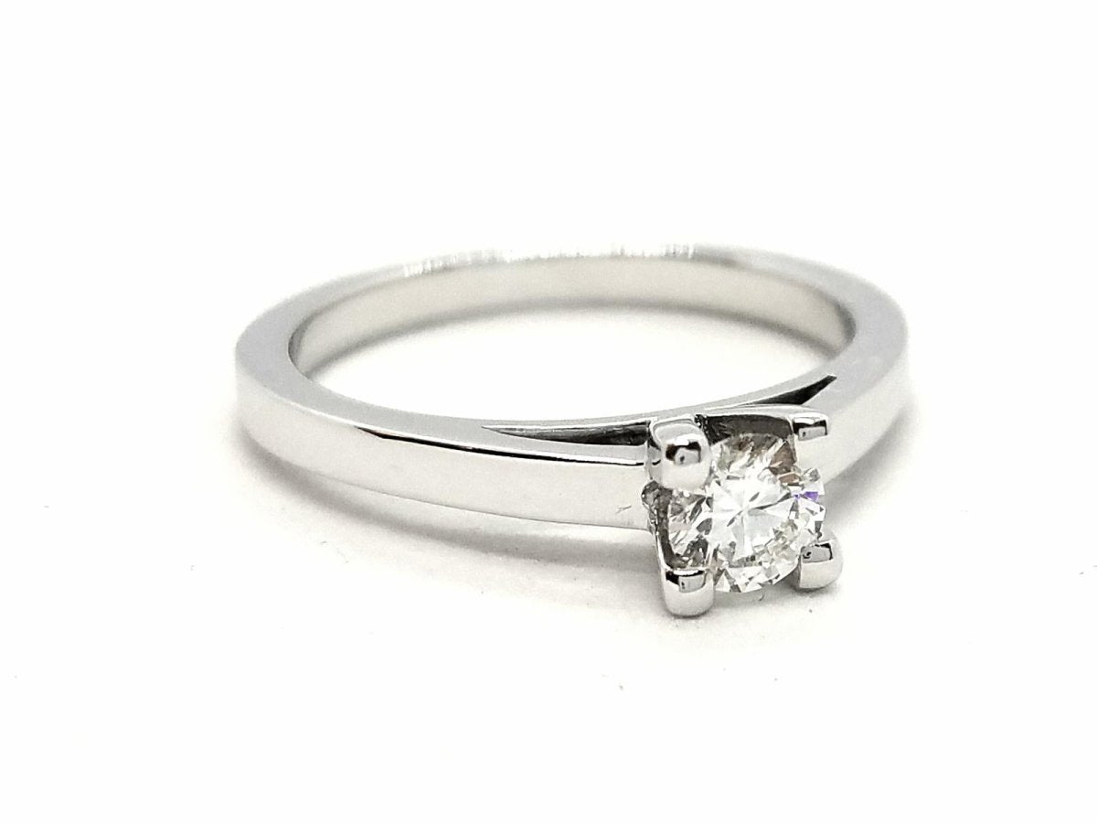 Bague Solitaire Or blanc Diamant - Castafiore