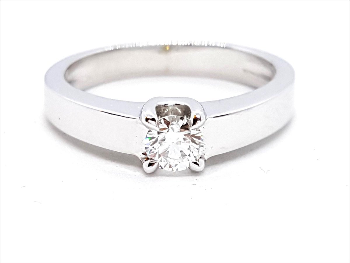 Bague Solitaire Or blanc Diamant - Castafiore