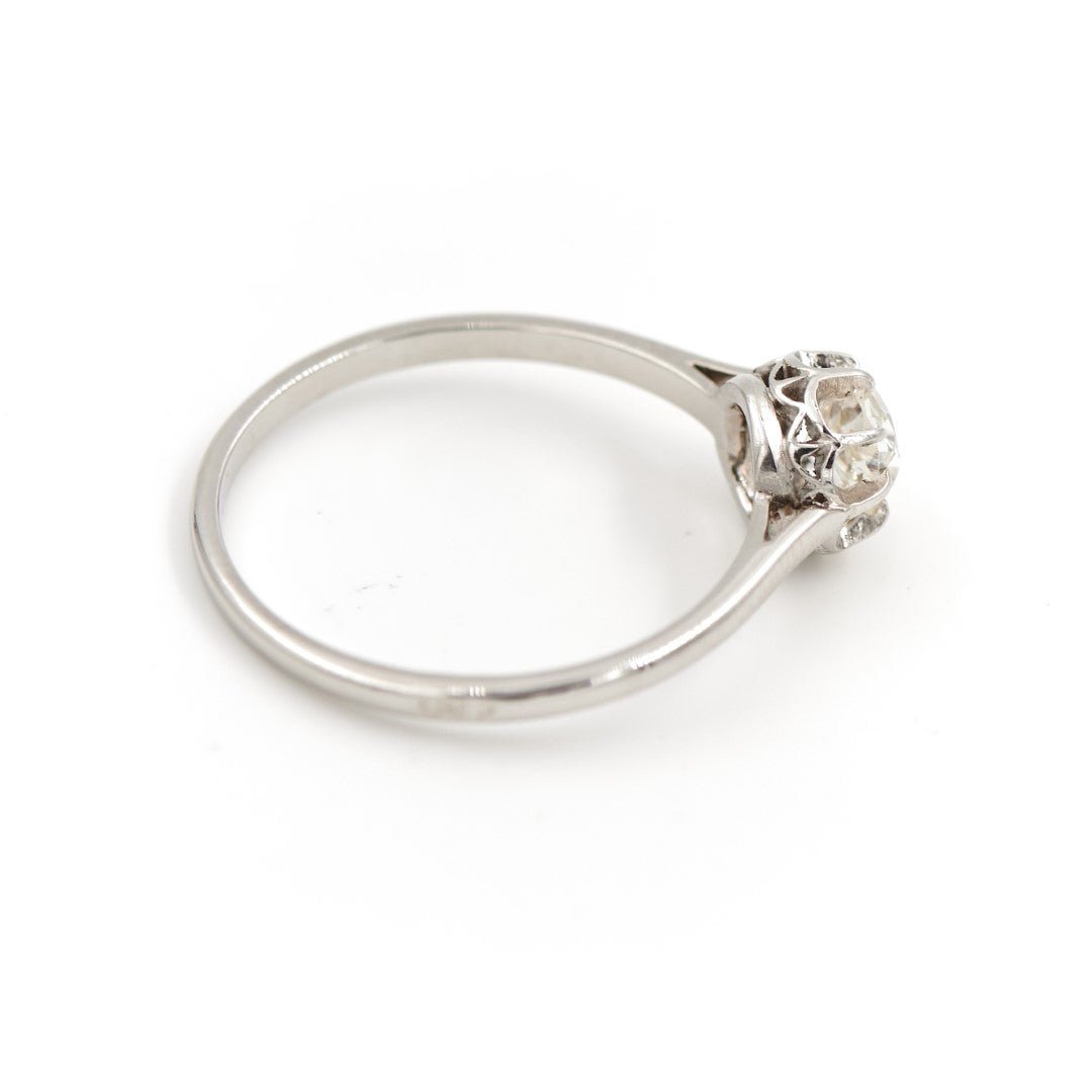 Bague Solitaire Or blanc Diamant - Castafiore