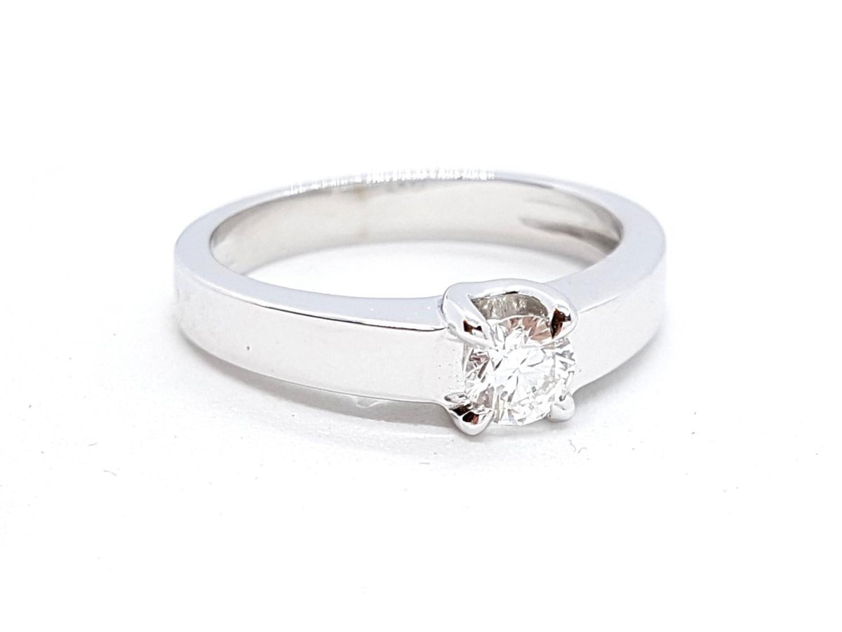 Bague Solitaire Or blanc Diamant - Castafiore