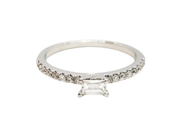 Bague Solitaire Or blanc Diamant - Castafiore
