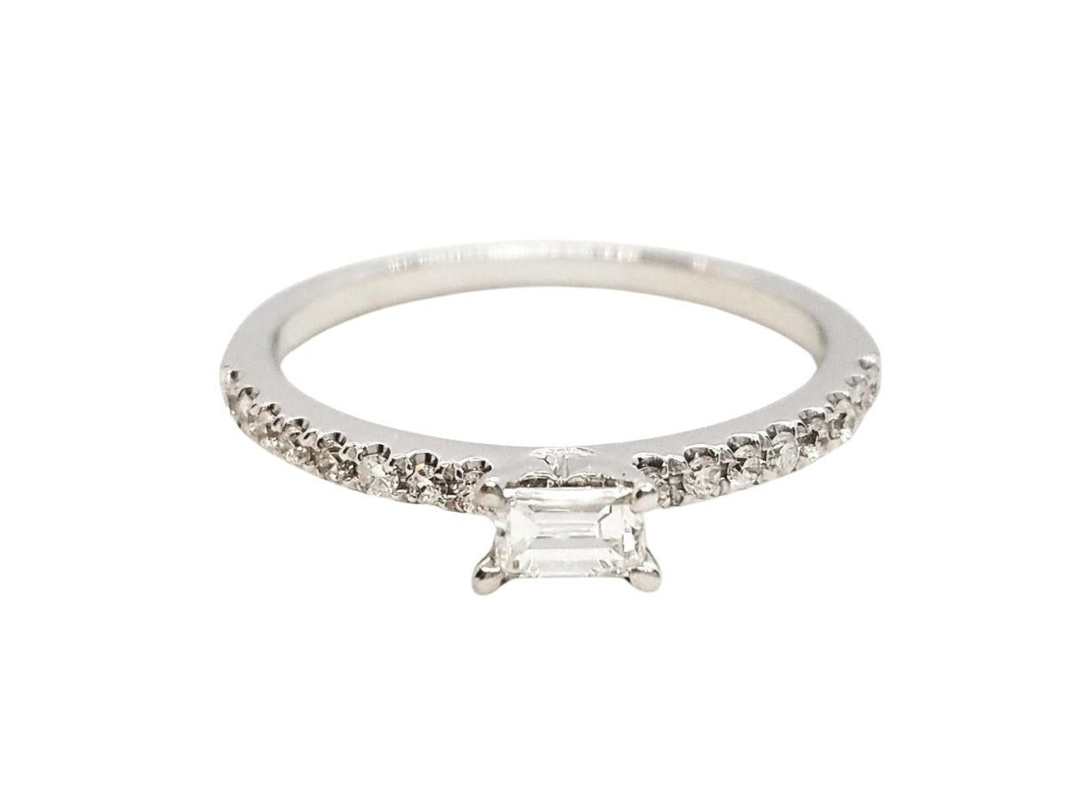 Bague Solitaire Or blanc Diamant - Castafiore