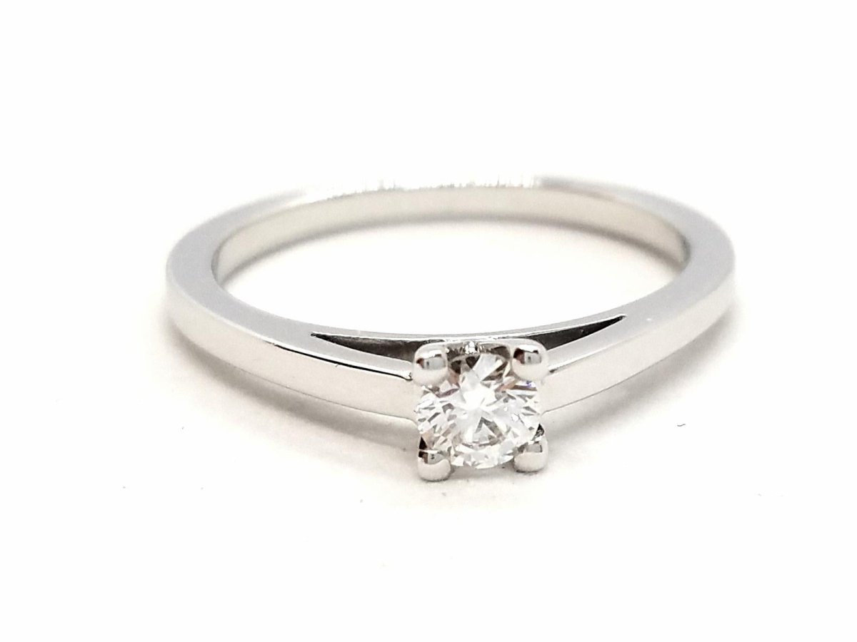 Bague Solitaire Or blanc Diamant - Castafiore