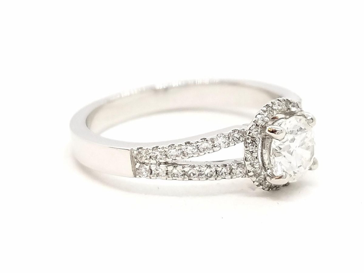 Bague Solitaire Or blanc Diamant - Castafiore