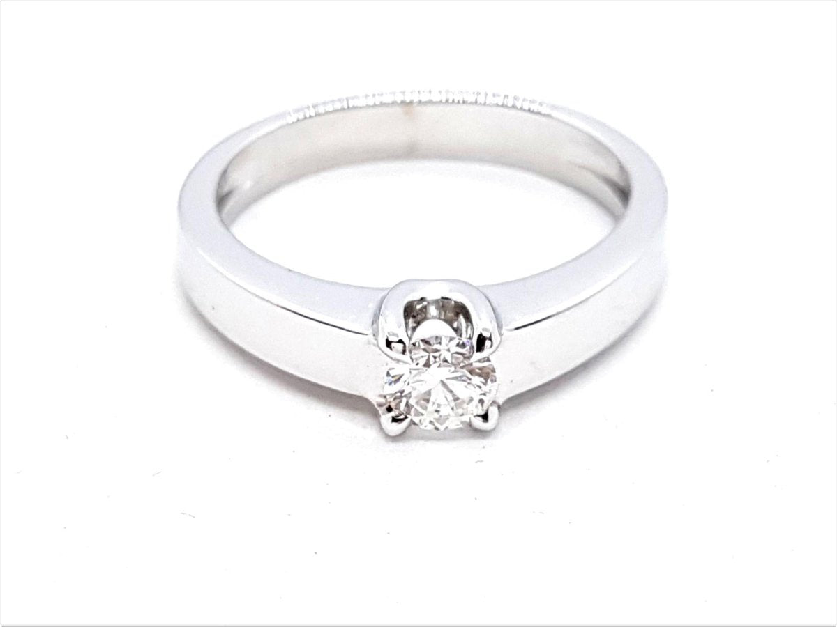 Bague Solitaire Or blanc Diamant - Castafiore