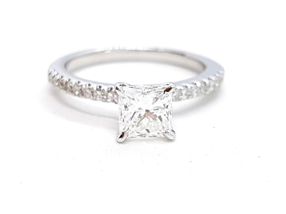 Bague Solitaire Or blanc Diamant - Castafiore