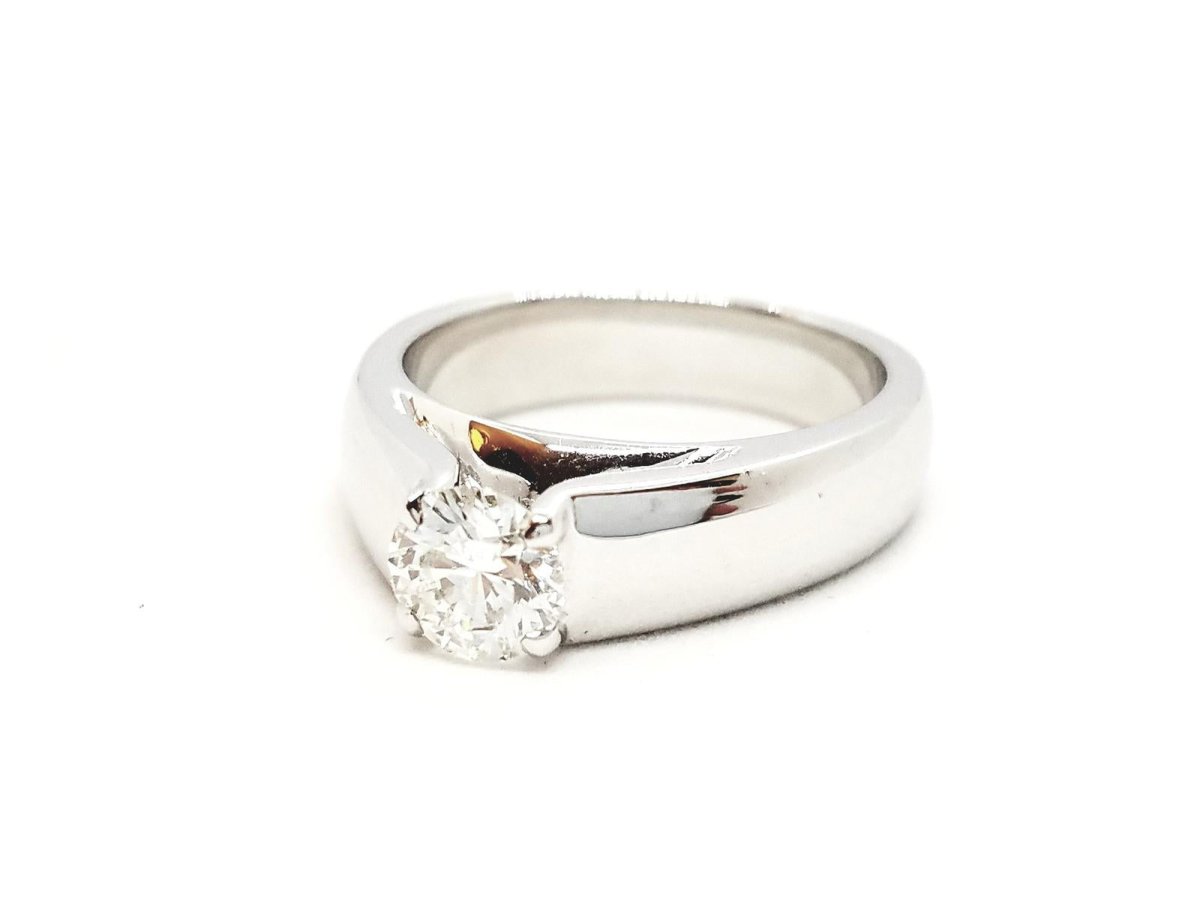 Bague Solitaire Or blanc Diamant - Castafiore