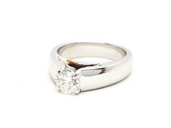 Bague Solitaire Or blanc Diamant - Castafiore
