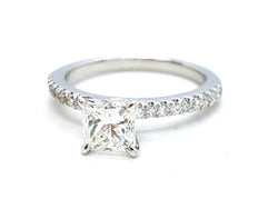 Bague Solitaire Or blanc Diamant - Castafiore