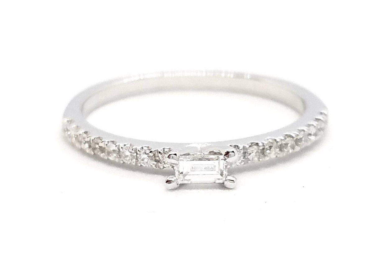 Bague Solitaire Or blanc Diamant - Castafiore