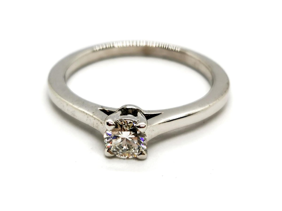 Bague Solitaire Or blanc Diamant - Castafiore