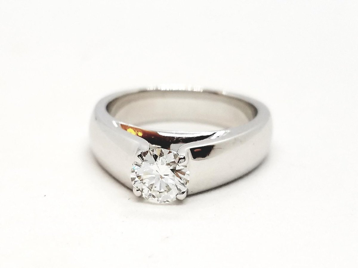 Bague Solitaire Or blanc Diamant - Castafiore